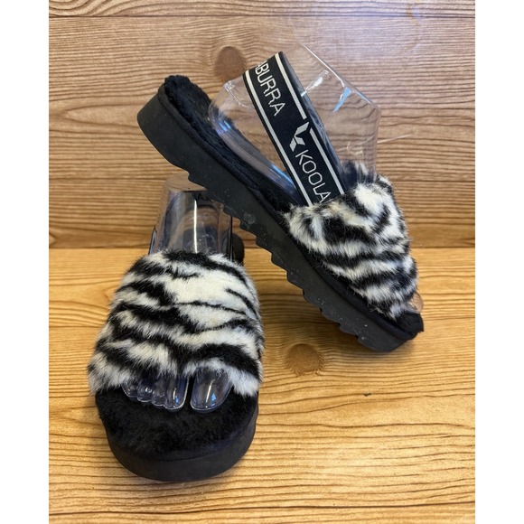 Koolaburra Shoes - Koolaburra by Ugg Women Shoes Fuzz'n II Zebra‎ Slippers Furry Size 8 EU 39